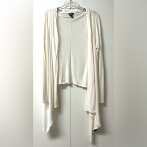 Elegant Cream/Off White Women's Open Front Sweater Size Large